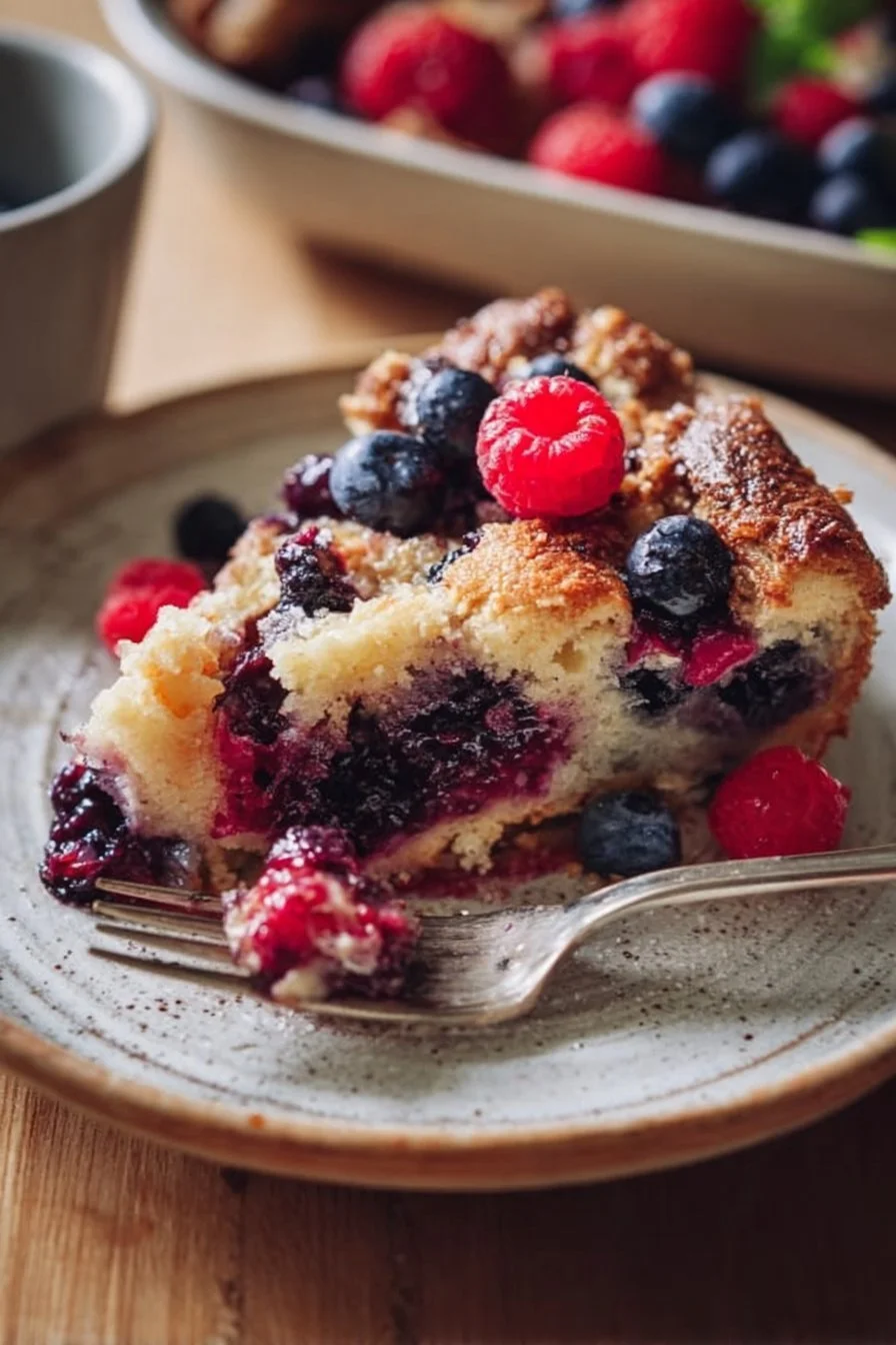 High Protein Triple Berry Bake