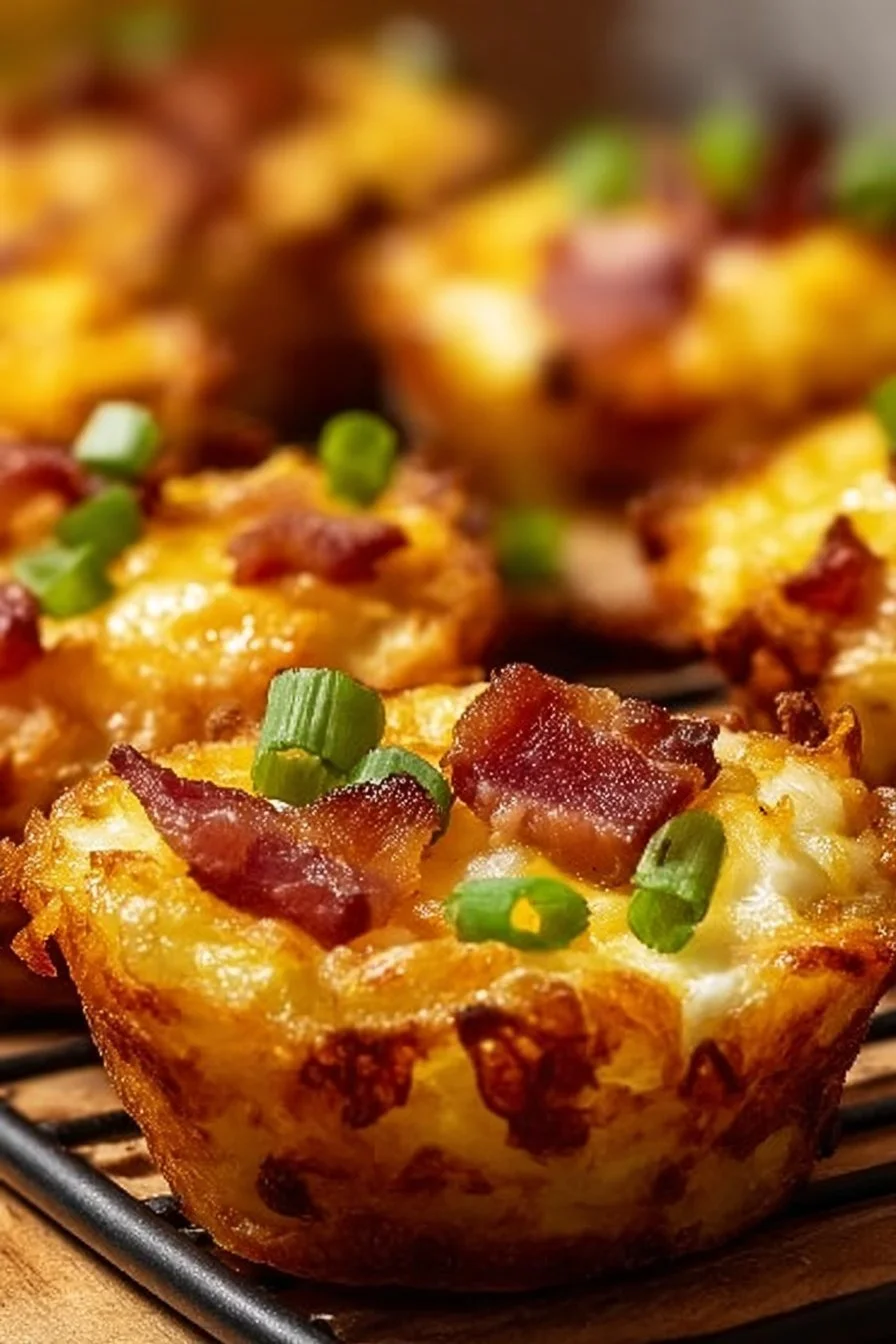 Loaded Bacon and Egg Hash Brown Muffins Bacon and Egg Hash Brown Muffins Loaded Bacon and Egg Hash Brown Muffins fresh out of the oven