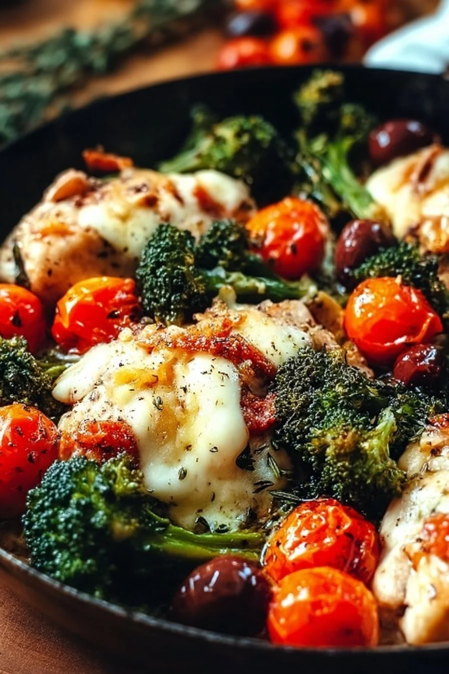 Delicious Low-Carb Tuscan Chicken served with fresh herbs and vegetables.