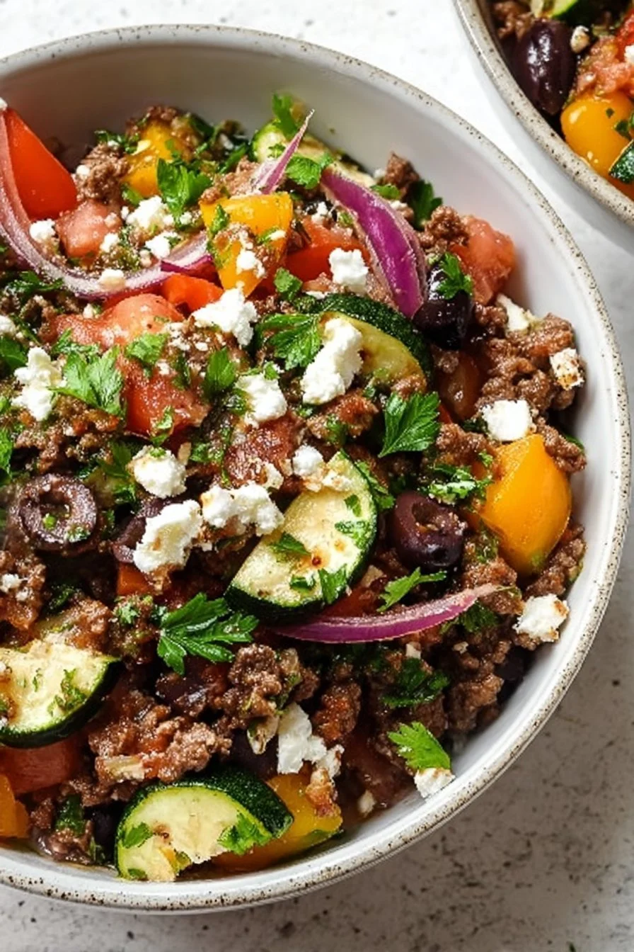 Mediterranean Ground Beef Stir-Fry