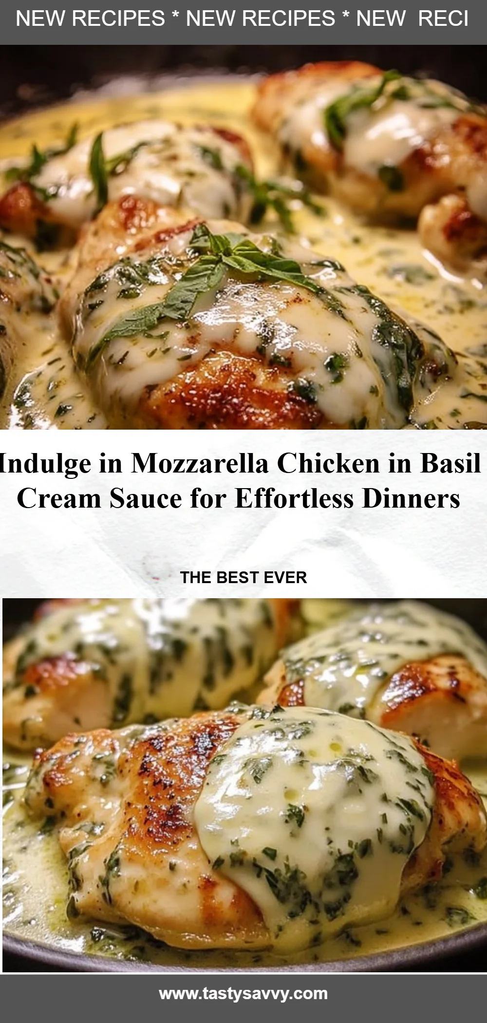 Mozzarella Chicken in Basil Cream Sauce mozzarella chicken Mozzarella Chicken in Basil Cream Sauce