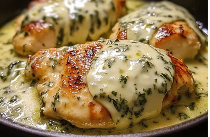 Mozzarella Chicken in Basil Cream Sauce mozzarella chicken Mozzarella Chicken in Basil Cream Sauce