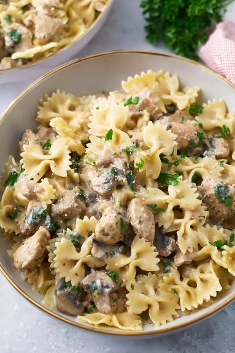 Mushroom Chicken Pasta Mushroom Chicken Pasta Delicious Mushroom Chicken Pasta with tender chicken and mushrooms