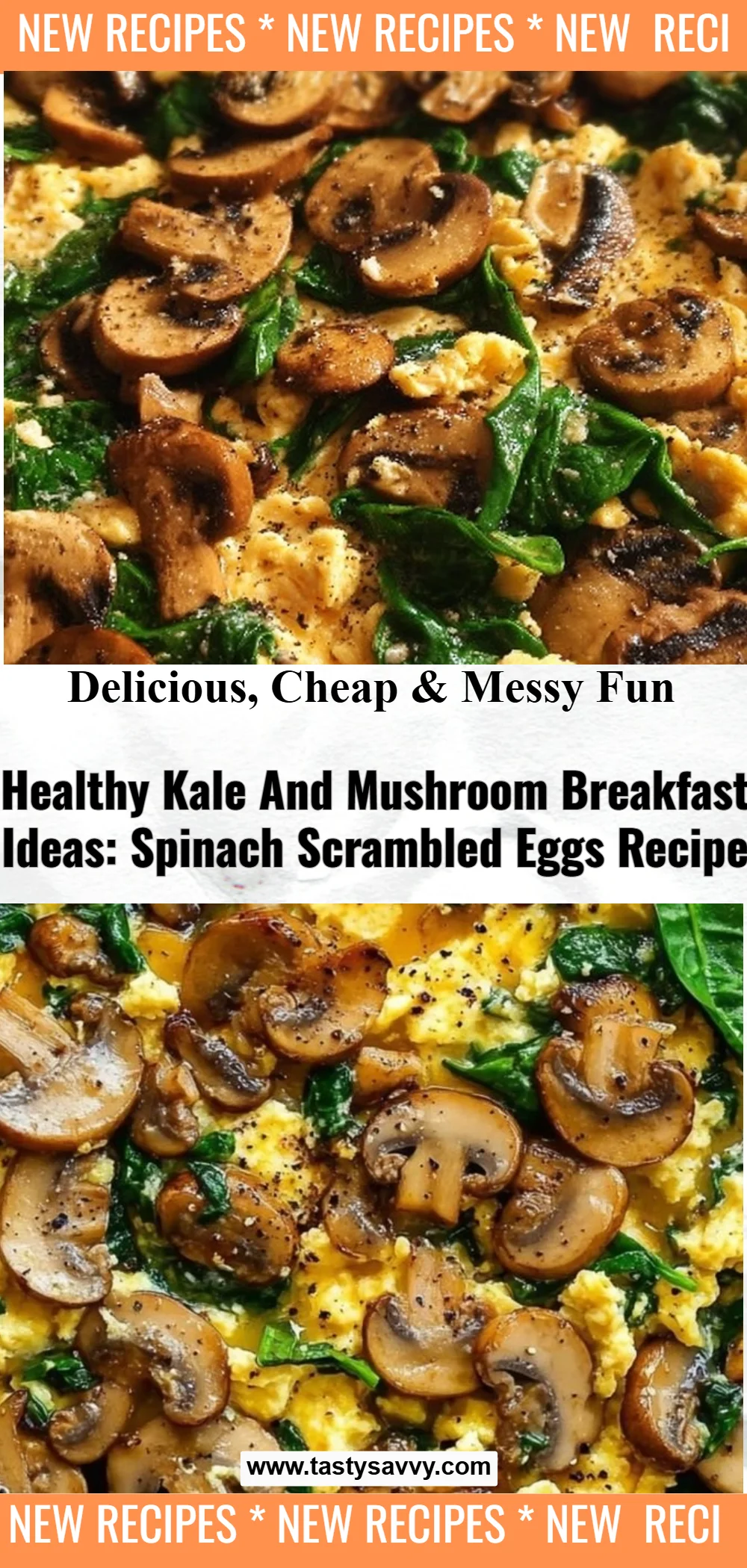 Mushroom Spinach Scrambled Eggs