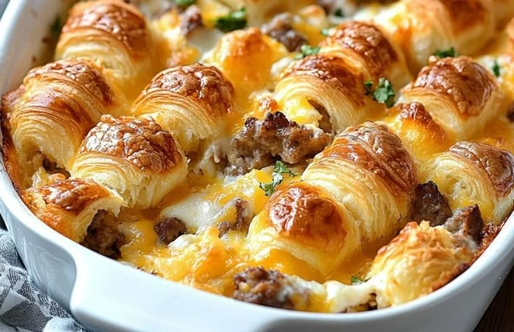 Overnight Croissant Breakfast Casserole Croissant Breakfast Casserole Overnight Croissant Breakfast Casserole