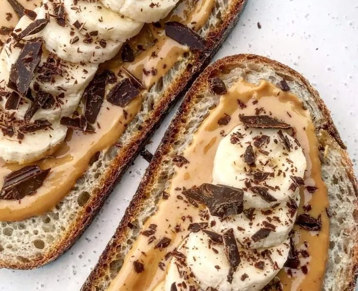 Peanut Butter Banana Toast with Dark Chocolate
