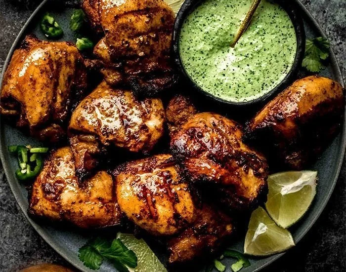 Peruvian Grilled Chicken with Creamy Green Sauce grilled chicken Peruvian Grilled Chicken with Creamy Green Sauce