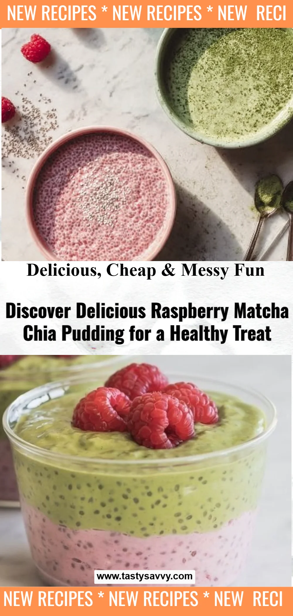 Raspberry Matcha Chia Pudding