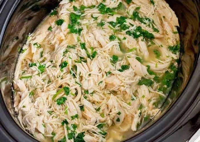 Shredded Slow Cooker Cilantro Lime Chicken cilantro lime chicken Shredded Slow Cooker Cilantro Lime Chicken