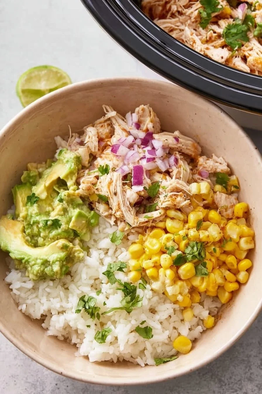 Shredded Slow Cooker Cilantro Lime Chicken cilantro lime chicken Shredded Slow Cooker Cilantro Lime Chicken