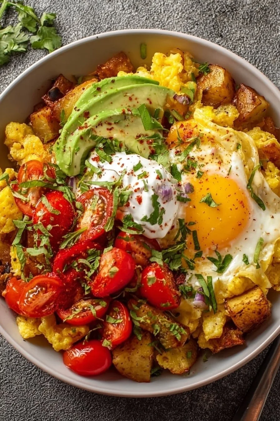 Delicious Southwest Spice Green Chile Bowl with fresh ingredients