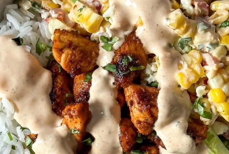 Street Corn Chicken Rice Bowls