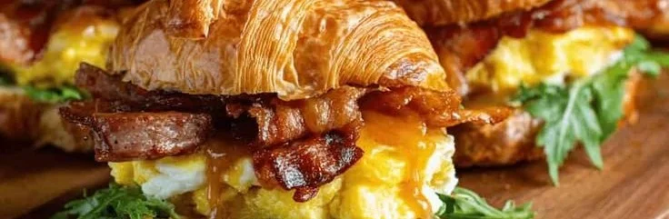 Ultimate Killer Maple Mustard Croissant Breakfast Sandwiches