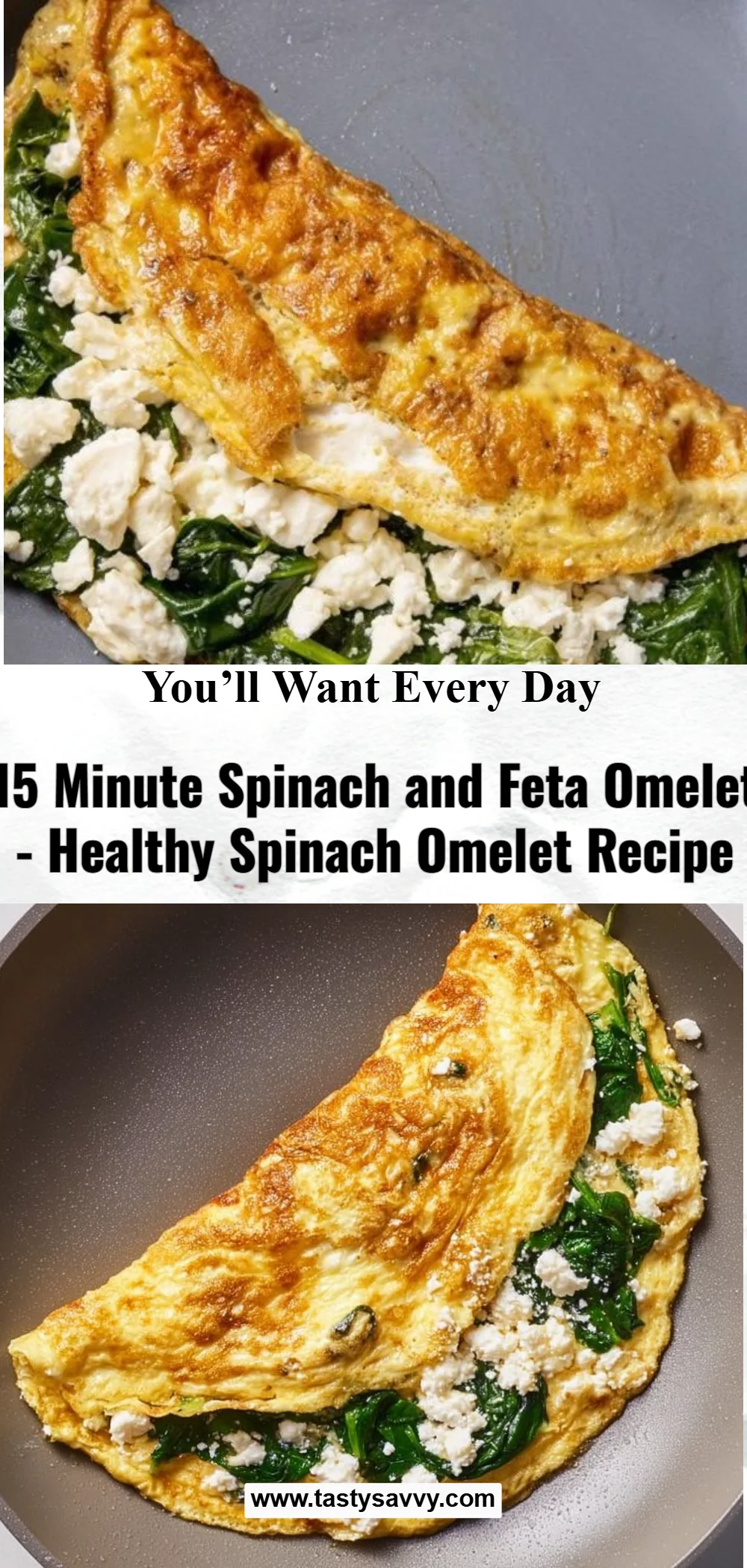 15 Minute Spinach and Feta Omelet spinach feta omelet 15 Minute Spinach and Feta Omelet