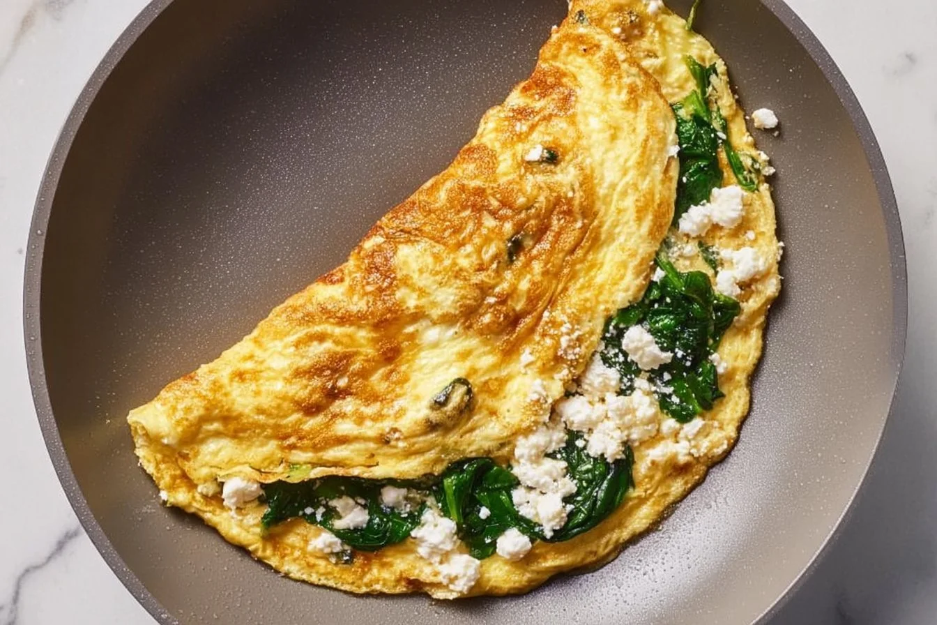 15 Minute Spinach and Feta Omelet spinach feta omelet 15 Minute Spinach and Feta Omelet