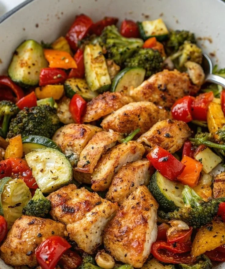 Air Fryer Chicken Breasts with Vegetables