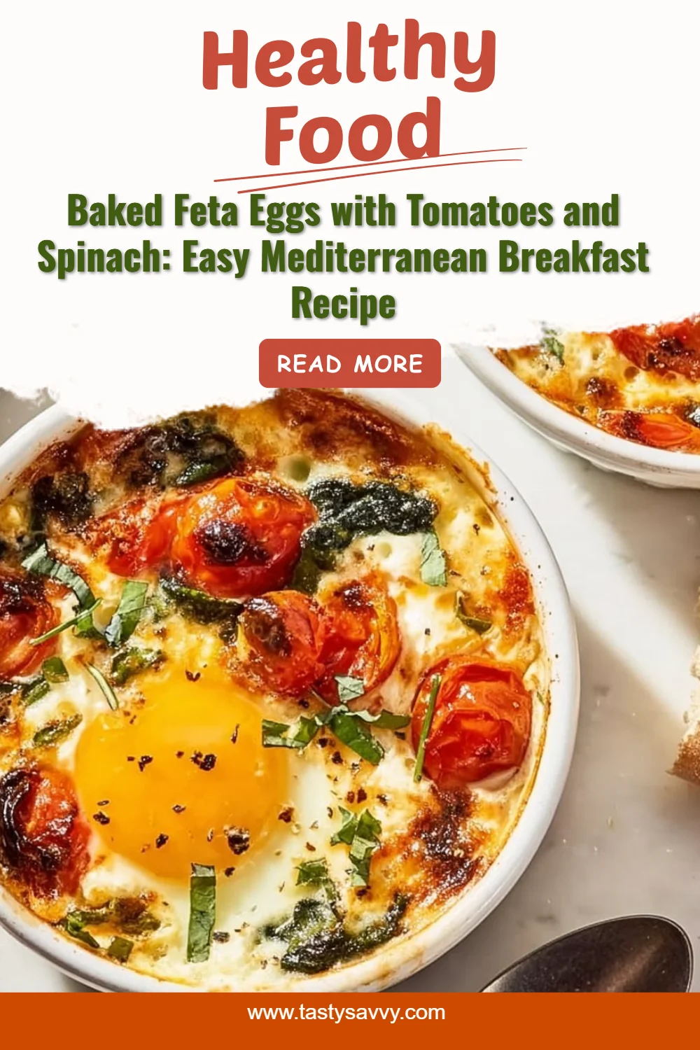 Baked Feta Eggs with Tomatoes and Spinach baked feta eggs Baked Feta Eggs with Tomatoes and Spinach