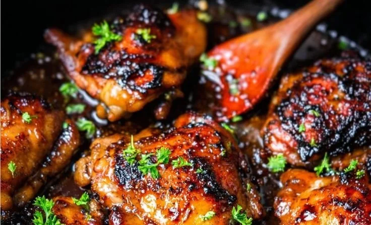 Baked Honey Garlic Boneless Chicken Thighs honey garlic chicken Baked Honey Garlic Boneless Chicken Thighs
