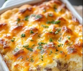 Biscuits and Gravy Breakfast Casserole