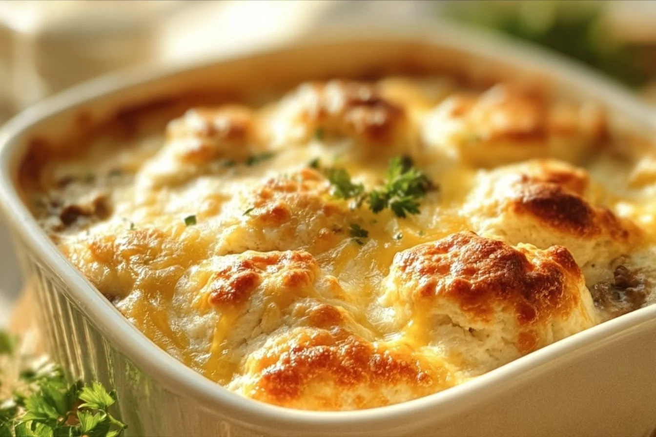 Biscuits and Gravy Breakfast Casserole