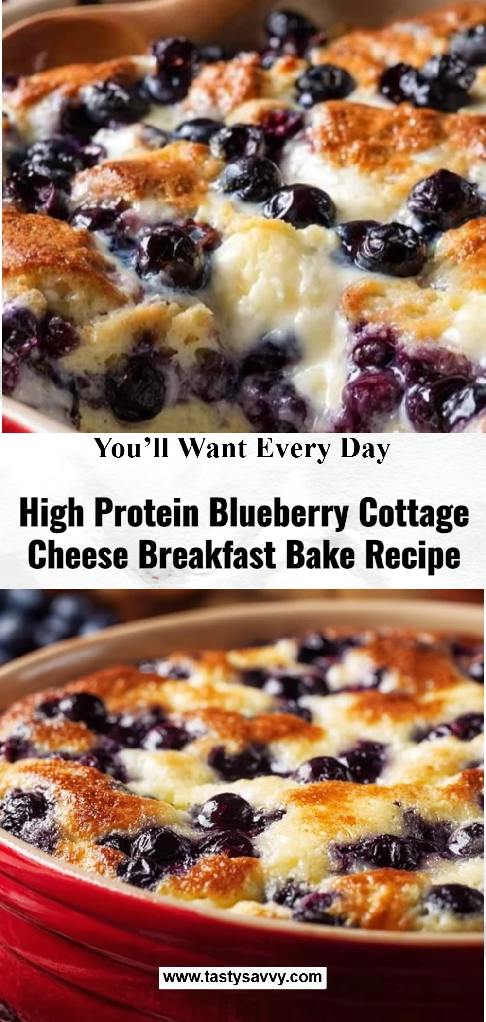 Blueberry Cottage Cheese Breakfast Bake
