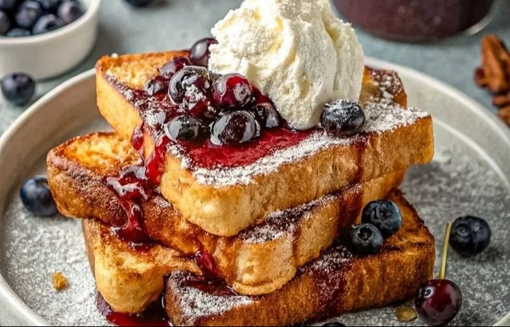 Brioche French Toast with Blueberry Compote
