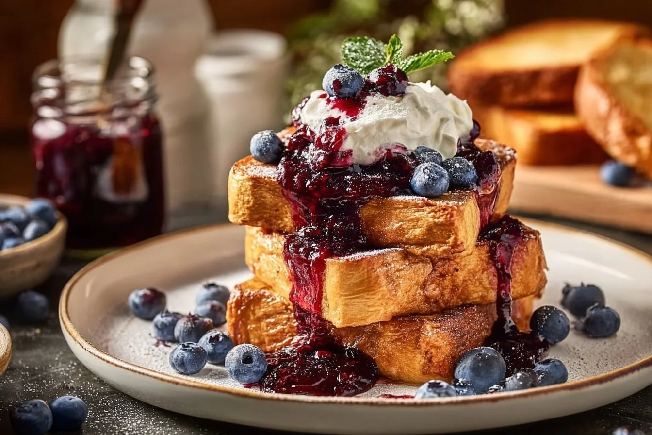 Brioche French Toast with Blueberry Compote