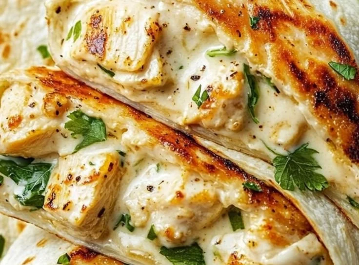 Cheesy Garlic Chicken Wraps