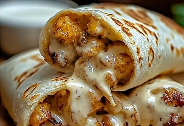Cheesy Garlic Chicken Wraps