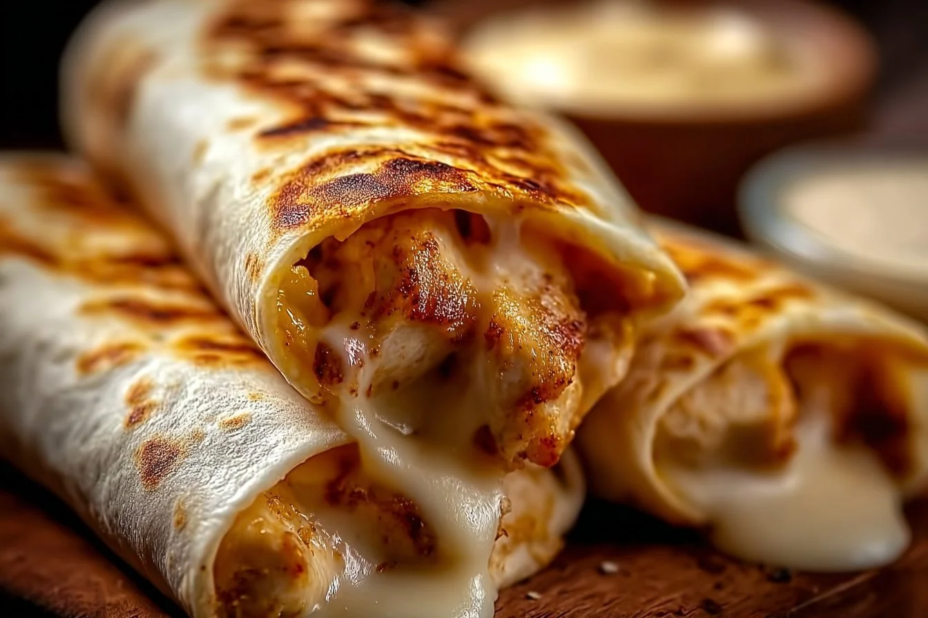 Cheesy Garlic Chicken Wraps