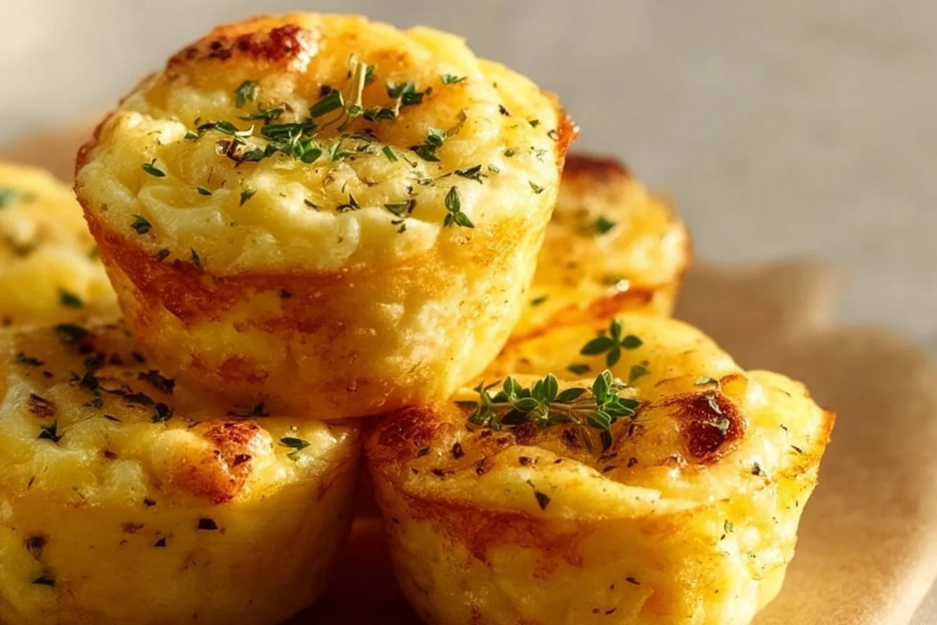 Cheesy Muffin Tin Cottage Cheese Egg Bites ready to be served