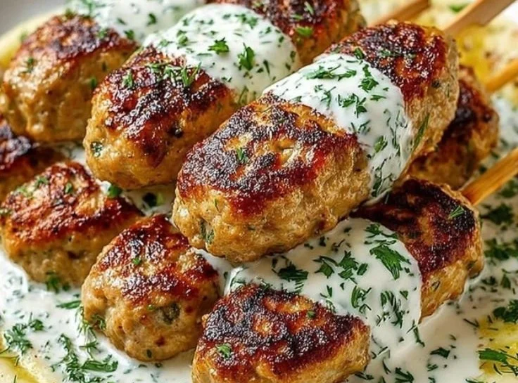 Chicken Kofta with Garlic Yogurt Sauce