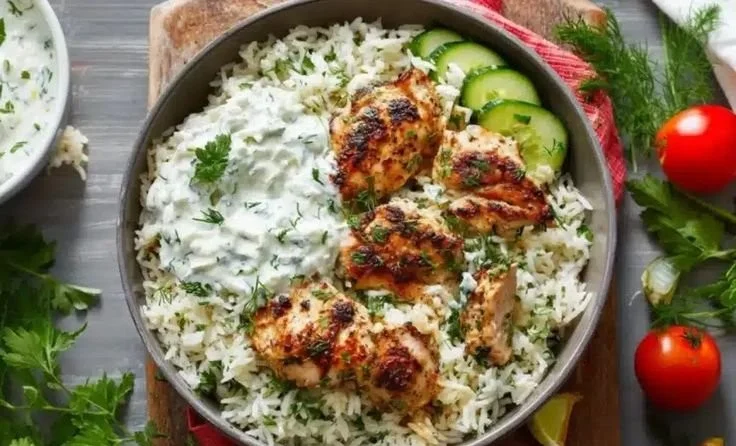 Chicken Tzatziki with Rice Chicken Tzatziki Chicken Tzatziki with Rice