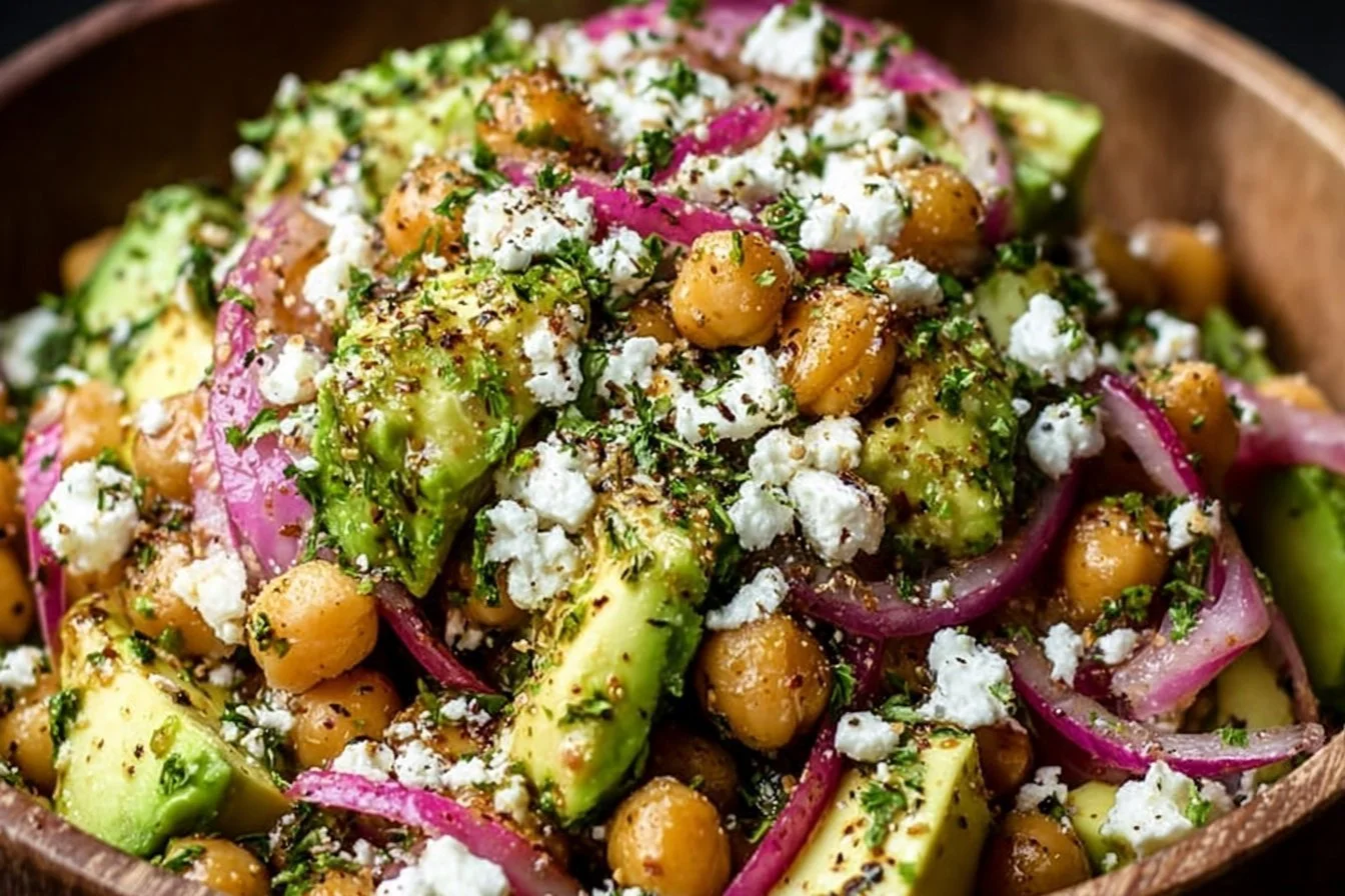 Chickpea Feta Avocado Salad