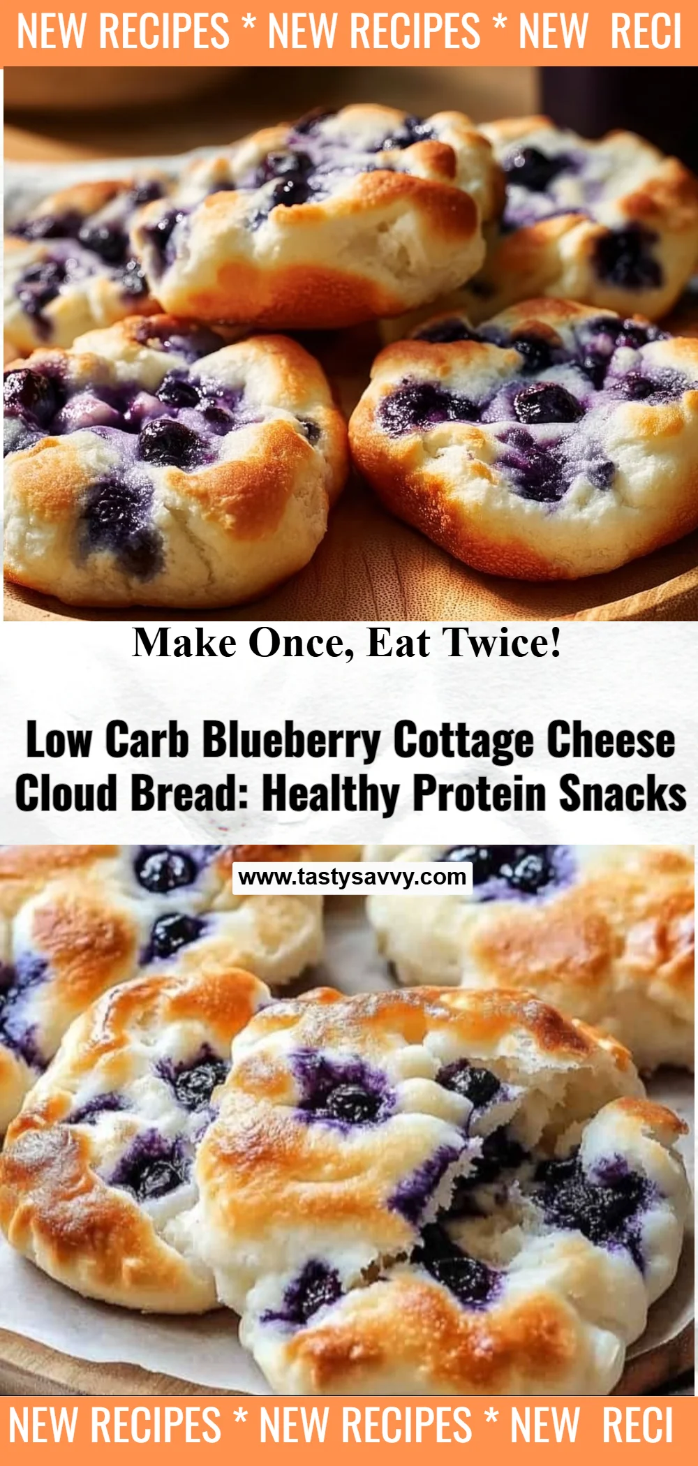 Cottage Cheese Blueberry Cloud Bread