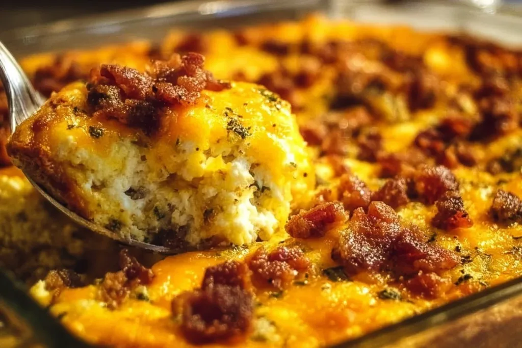 Delicious Crack Breakfast Casserole with eggs, cheese, and savory ingredients