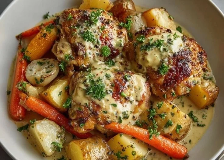 Creamy Baked Dijon Chicken Thighs Dijon chicken Creamy Baked Dijon Chicken Thighs