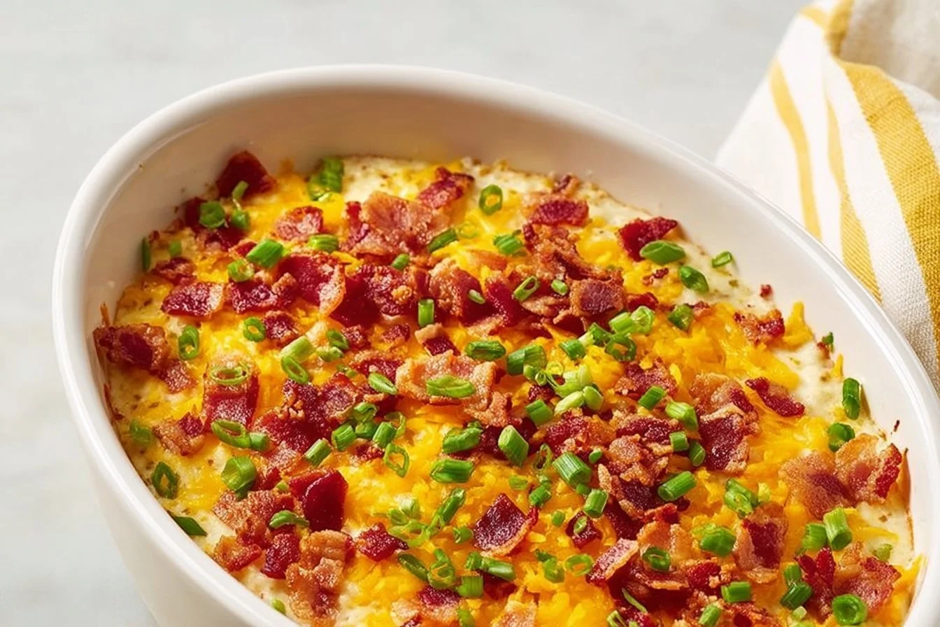 Creamy Crock Pot Loaded Baked Potato Soup loaded baked potato soup Bowl of creamy crock pot loaded baked potato soup topped with cheese and bacon.