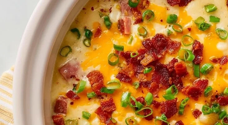 Creamy Crock Pot Loaded Baked Potato Soup loaded baked potato soup Creamy Crock Pot Loaded Baked Potato Soup
