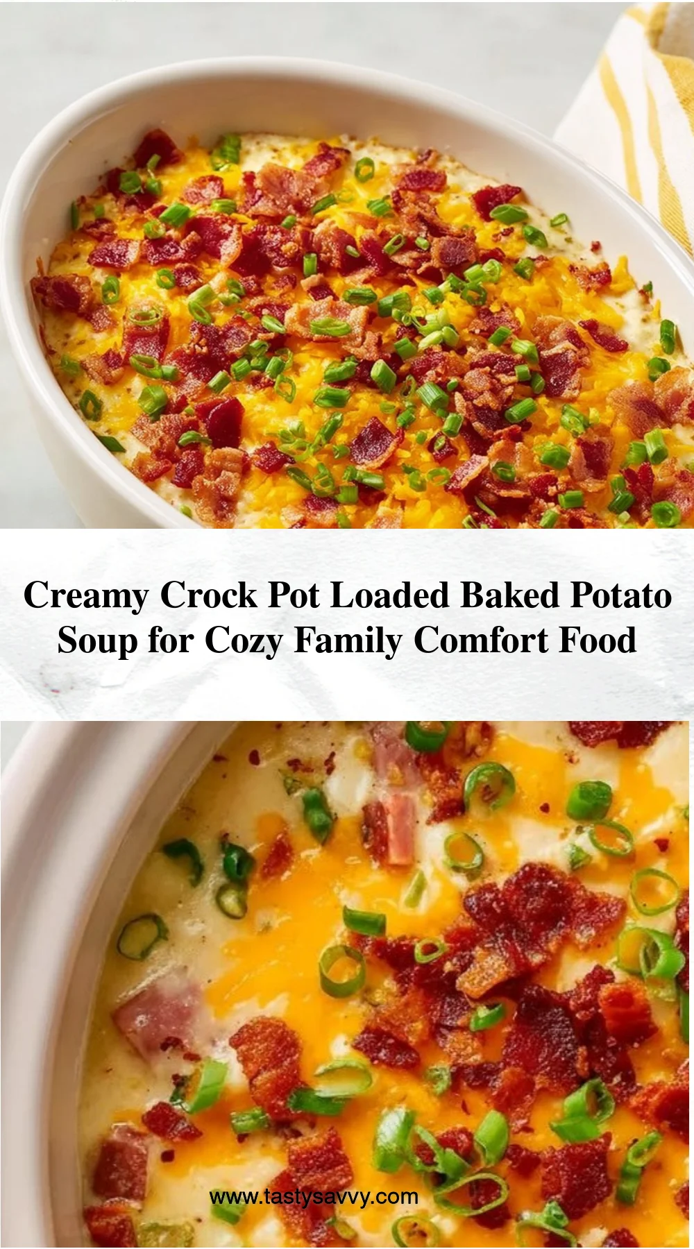 Creamy Crock Pot Loaded Baked Potato Soup loaded baked potato soup Creamy Crock Pot Loaded Baked Potato Soup