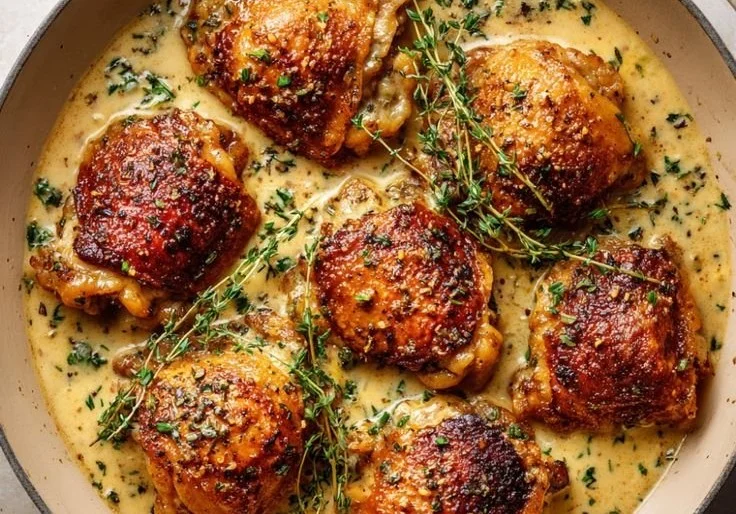 Creamy Garlic Chicken Thighs garlic chicken Creamy Garlic Chicken Thighs