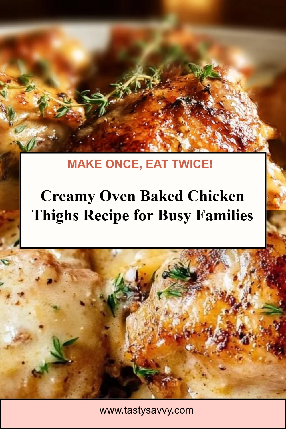 Creamy Oven Baked Chicken Thighs oven baked chicken Creamy Oven Baked Chicken Thighs