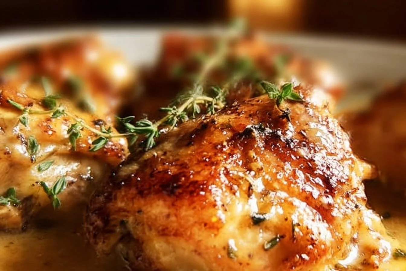 Creamy Oven Baked Chicken Thighs oven baked chicken Creamy Oven Baked Chicken Thighs