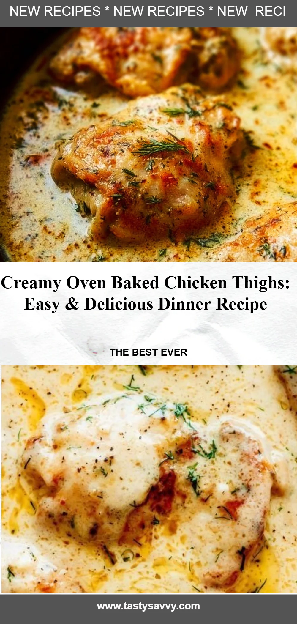 Creamy Oven Baked Chicken Thighs oven baked chicken Creamy Oven Baked Chicken Thighs