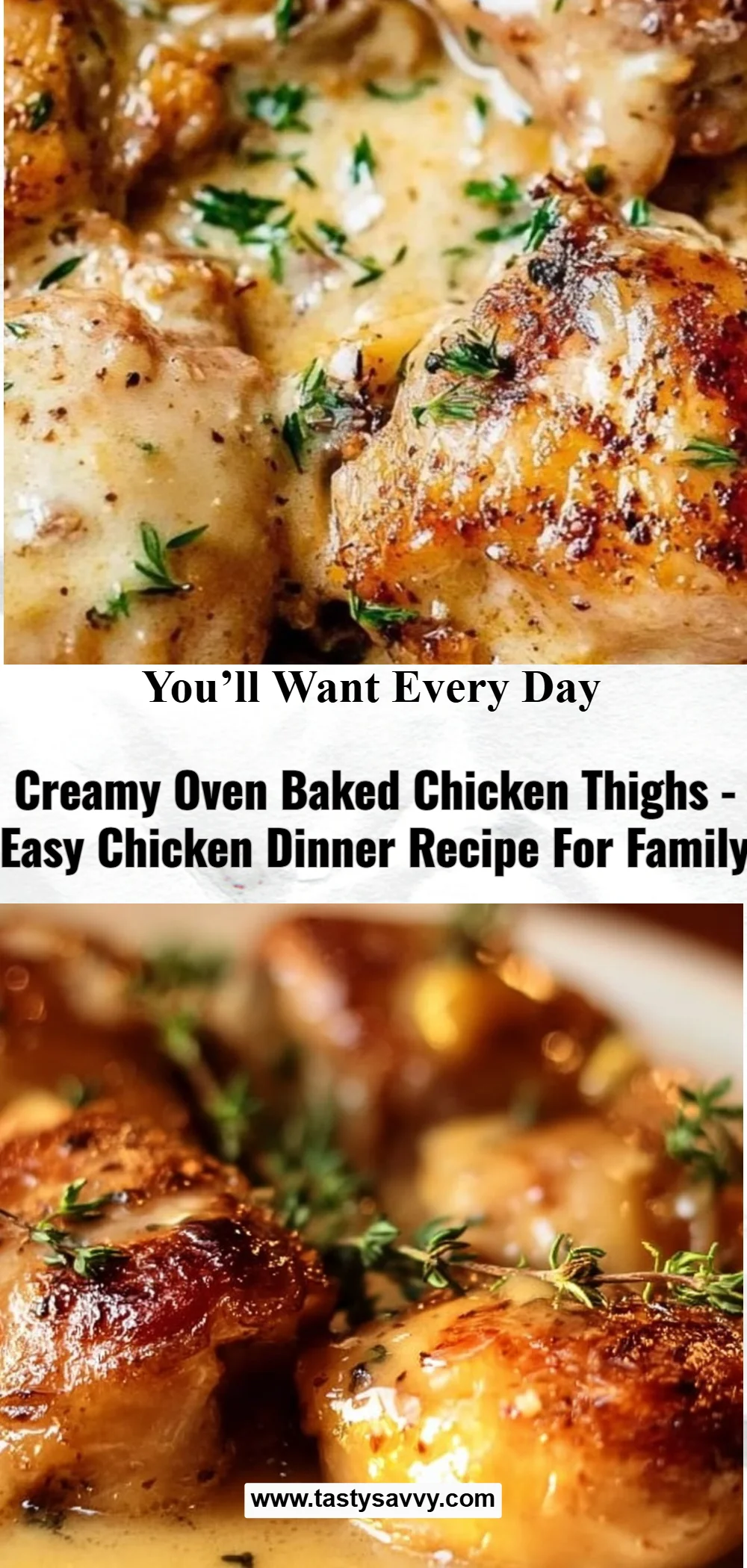 Creamy Oven Baked Chicken Thighs