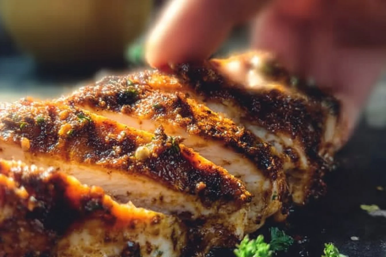 Crispy Chicken Thighs crispy chicken Golden crispy chicken thighs served with herbs and spices