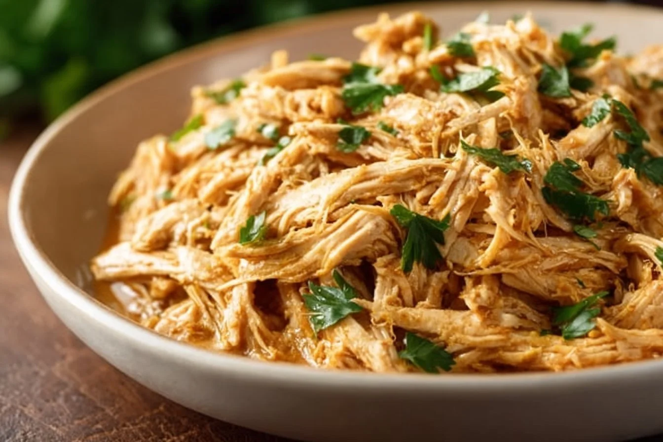 Crockpot Shredded Chicken shredded chicken Crockpot shredded chicken cooked to perfection in a slow cooker.