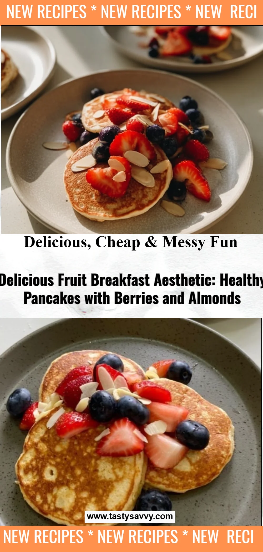 Delicious Pancakes with Berries and Almonds