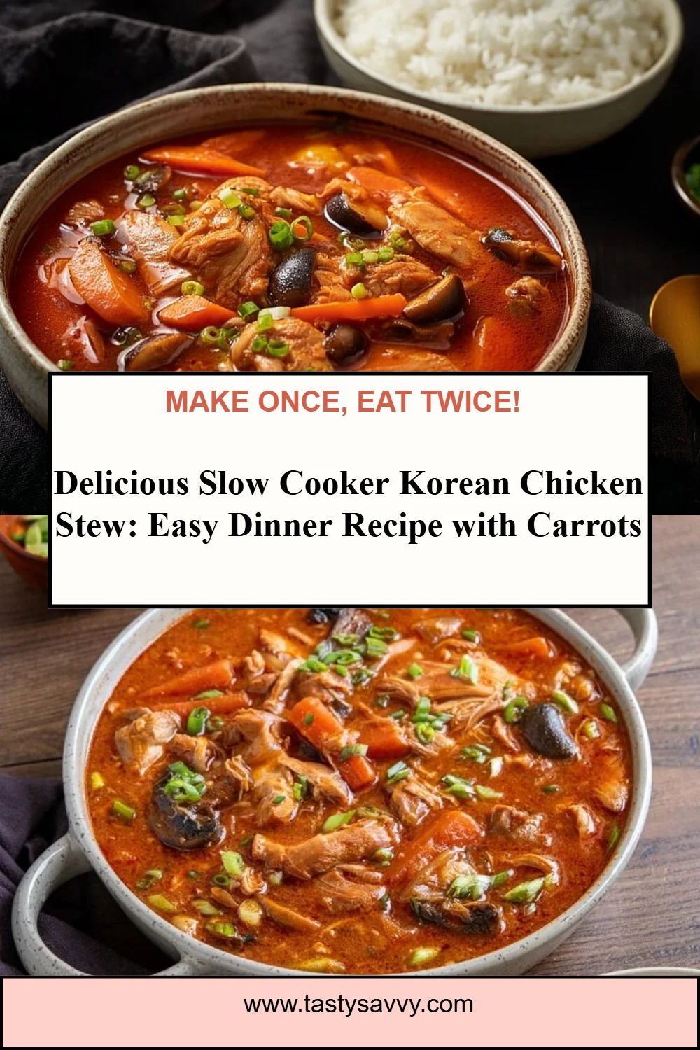 Delicious Slow Cooker Korean Chicken Stew Korean chicken stew Delicious Slow Cooker Korean Chicken Stew