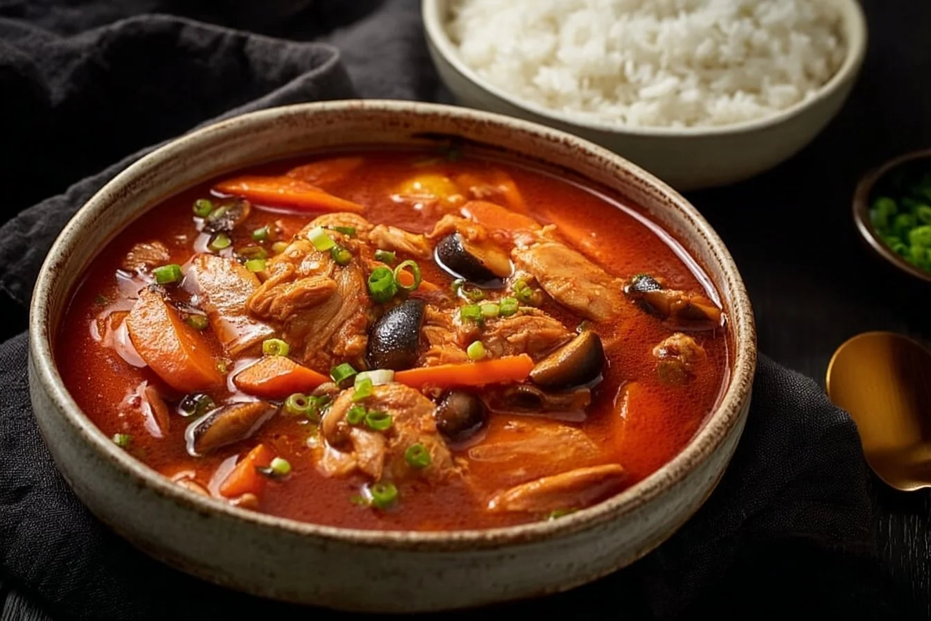 Delicious Slow Cooker Korean Chicken Stew Korean chicken stew Delicious Slow Cooker Korean Chicken Stew